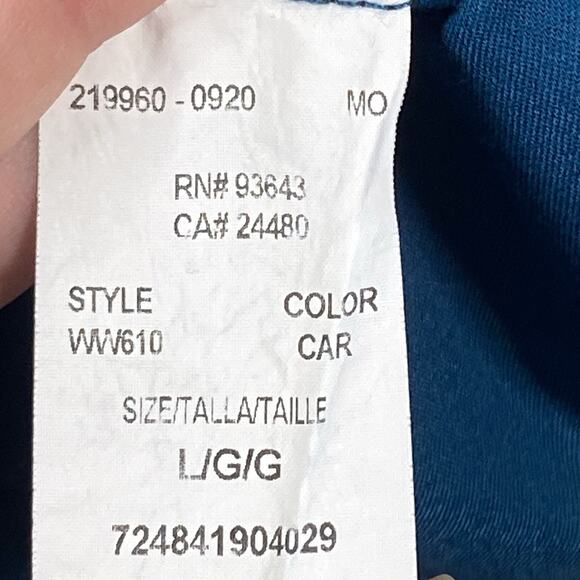 Cherokee Workwear Revolution Scrubs Top Womens Size Large Blue WW610 Mock Wrap - Picture 3 of 5